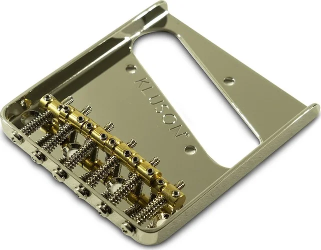 Kluson Steel Bridge For Fender Telecaster With 6 Brass Saddles Nickel
