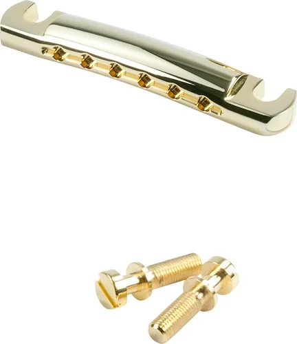 Kluson USA Steel Stop Tailpiece With Steel Studs Gold