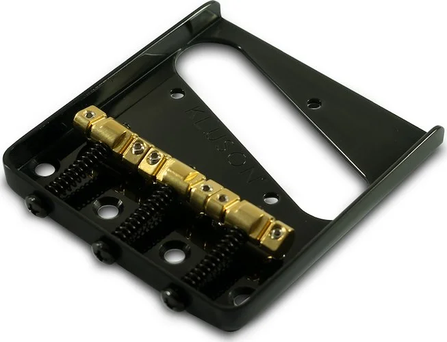 Kluson Vintage Replacement Bridge For Fender Telecaster Steel With Brass Intonated Saddles - Gloss B