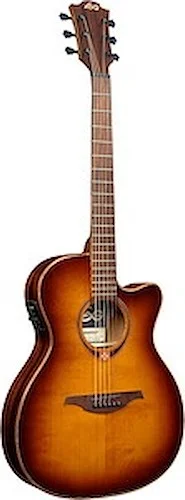 LAG T118ASCE-BRS Tramontane Audit Slim Cutaway Acoustic-Electric Guitar. Brown Shadow