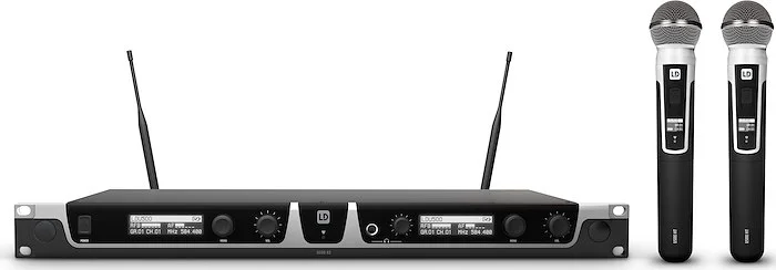 LD Systems U505.1 HHD 2 US (USA-Version) - Dual - Wireless Microphone System with 2 x Dynamic Handheld Microphone- 512 - 542 MHz (only available in the USA)