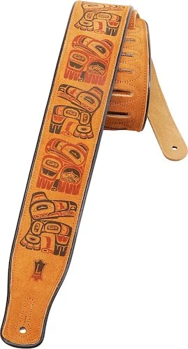 Levy's 2 1/2" wide honey suede guitar strap.