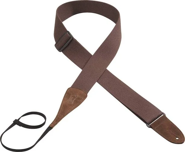 Levy's 2" wide brown cotton guitar strap.