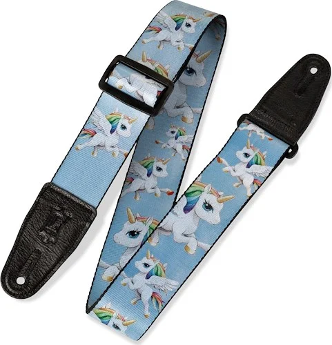 Levy's 2″ wide sublimation printed guitar strap with genuine leather ends.