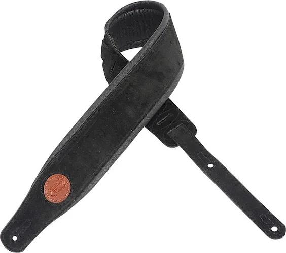Levy's 3" wide black suede guitar strap.