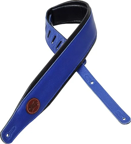Levy's 3" wide blue garment leather guitar strap.