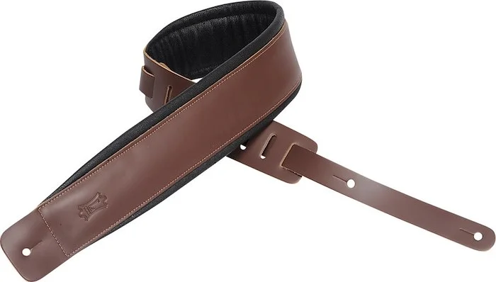 Levy's 3" wide brown genuine leather guitar strap.