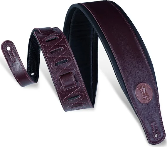 Levy's 3" wide burgundy garment leather guitar strap.