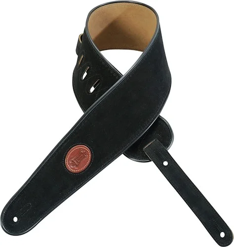 Levy's 4" wide black suede bass guitar strap.
