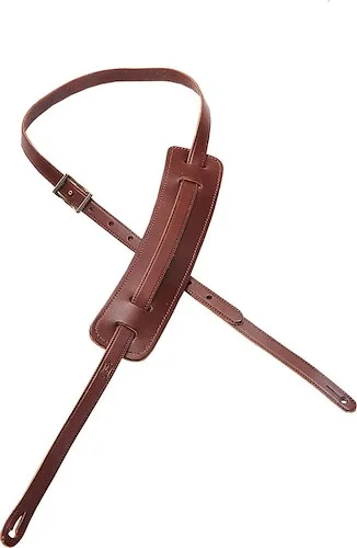 Levy's 5/8" wide burgundy veg-tan leather guitar strap.