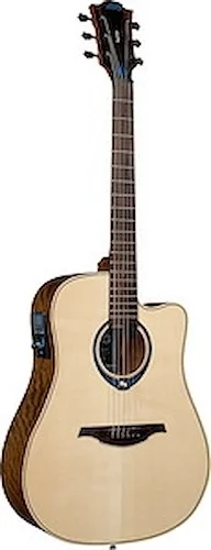 LÃG Tramontane THV20DCE Dreadnought Cutaway Acoustic Guitar with Hyvibe