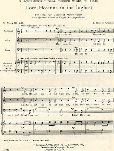 Lord Hosanna in the Highest