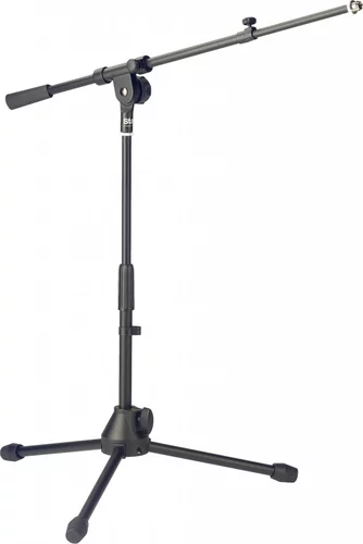 Low profile microphone stand w/ telescopic boom