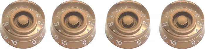 Volume (x 2) and tone (x 2) knobs for P type electric guitar, Gold Hat type