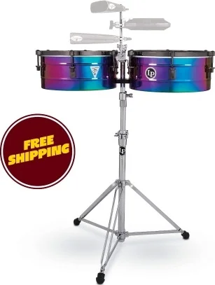 Lp257-ts Tony Succar Signature Timbales   Rainbow Chrome/black Nickel