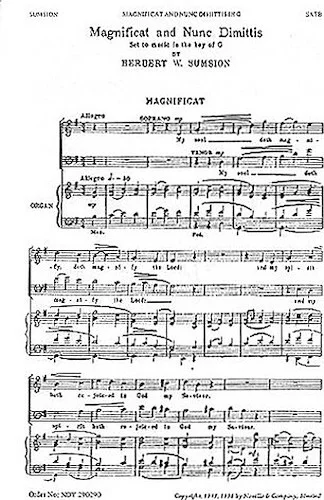 Magnificat and Nunc Dimittis in G