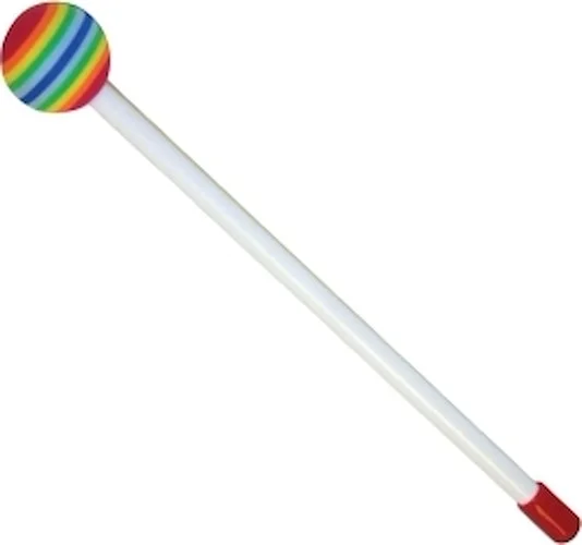 Mallet, Rainbow, 3/8" X 8", White Plastic Handle, 36mm Multi-colored Foam Head