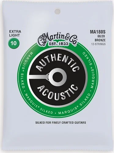 Martin Strings, 12 Strings, 80/20 Bronze, Extra Light 10 - Silked
