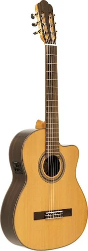 Mazuelo serie, electric classical guitar with solid cedar top, with cutaway