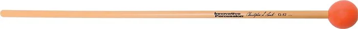 Medium Dark Xylophone Mallets - 1 Inch Synthetic Top-weighted - Orange - Rattan - Christopher Lamb Orchestral Series