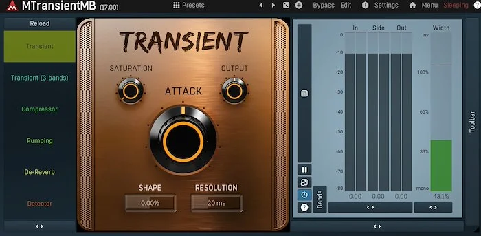 Melda MTransientMB (Download) <br>Free-for-life updates