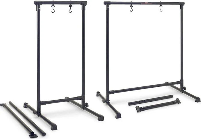Metal gong stand with 2 interchangeable crossbar tubes for length adjustment
