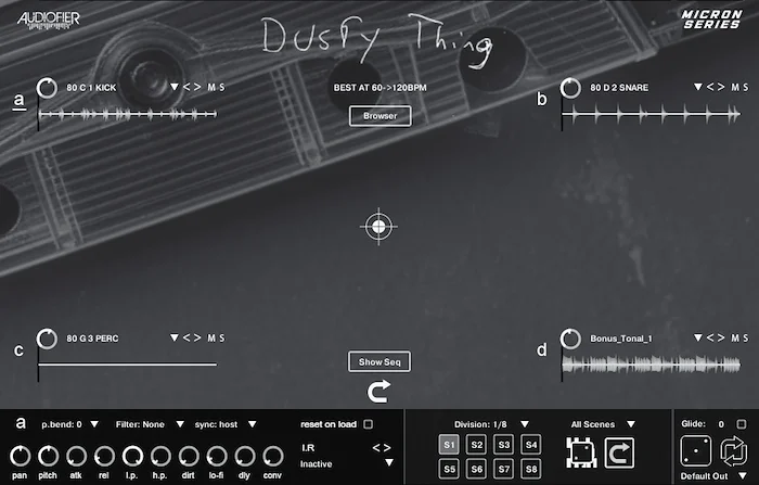 Micron – Dusty Thing (Download) <br>Textured loops and raw fragments.