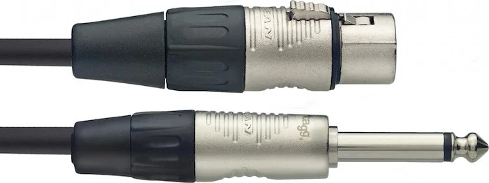 Microphone cable, XLR/jack (f/m), 10 m (33')