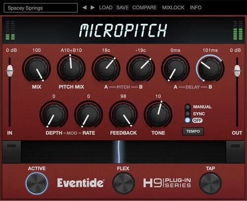 MicroPitch (Download)<br>Fine resolution stereo pitch-shifter with delays for panoramic widening