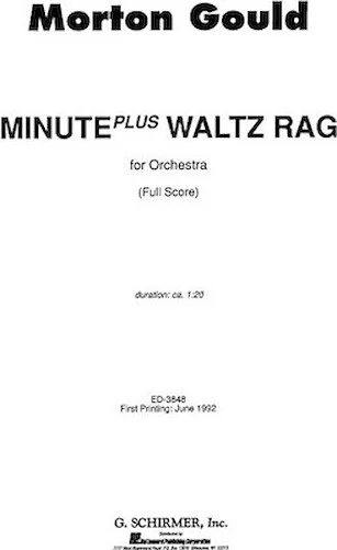 Minute Plus Waltz Rag Full Score