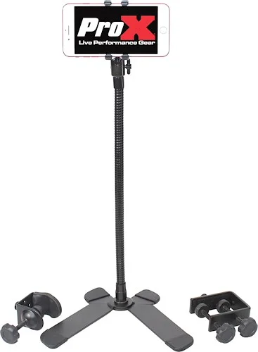 Mobi Buddy Hands Free Mobile Device Clip Kit DJ Cellphone holder Selfie Stick Table Stand Tripod Clamp and Case