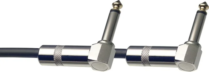 Mono patch cable, jack/jack (m/m, L-shaped), 10 cm (4"), metal