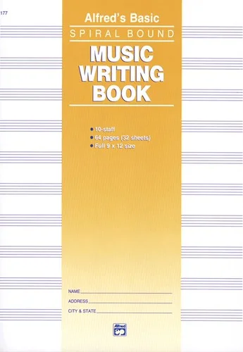 Music Writing Book (9" x 12"), 10-Stave