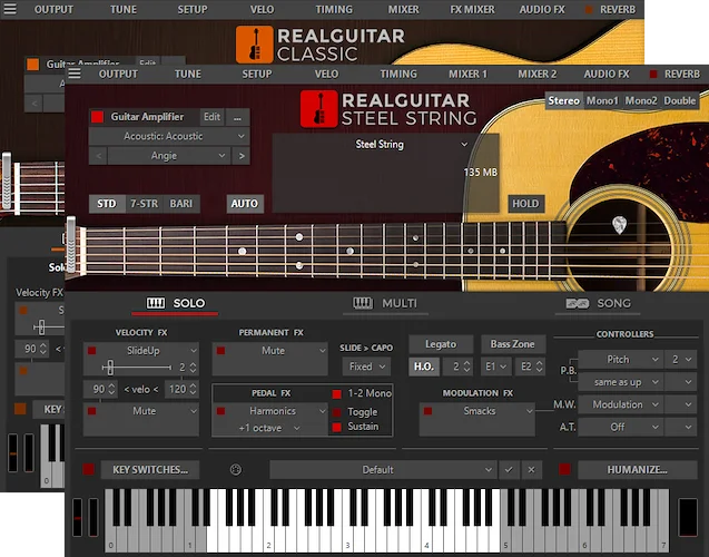 Musiclab RealGuitar 6 (Download) <br>RealGuitar 6 is a combo of two instruments: Classic and Steel String 