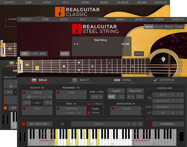 Musiclab RealGuitar (Download) <br>RealGuitar 5 is a combo of two instruments: Classic and Steel String 