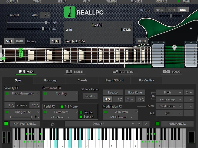 Musiclab RealLPC 5 (Download) <br>Virtual guitar instrument bringing the incomparable Les Paul Custom Guitar sound