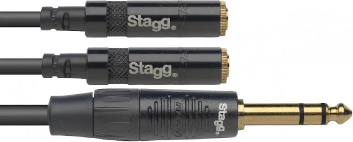 N series adapter Y cable, jack/mini jack (m/f), stereo, 10 cm (0.3')