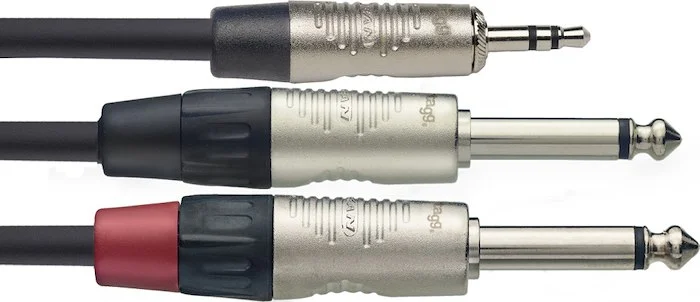 N series Y-cable, mini jack/jack (m/m), stereo/mono, 3 m (10')