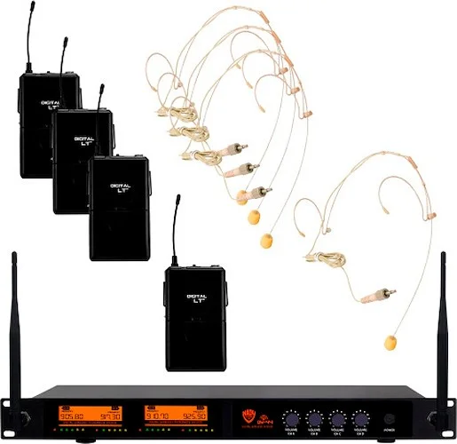 Nady DW-44 Quad Digital Wireless Headset Microphone System