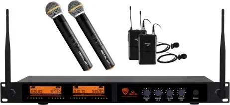 Nady DW-44 Quad Digital Wireless Lapel (2) and Handheld (2) Microphone System