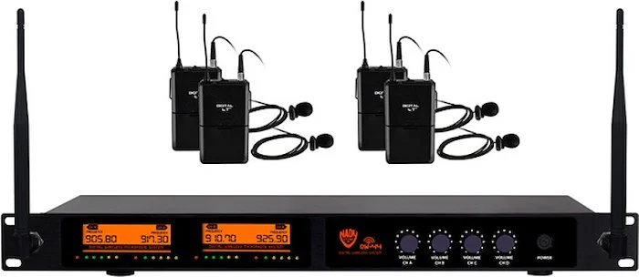 Nady DW-44 Quad Digital Wireless Lapel Microphone System