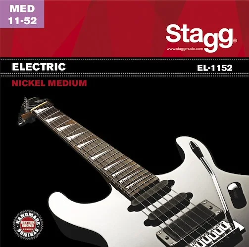 Nickel plated steel set of strings for electric guitar