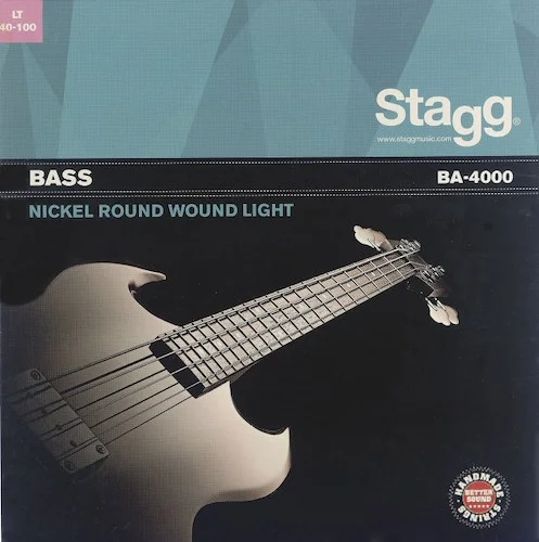 Nickel round wound set of strings for electric bass guitar