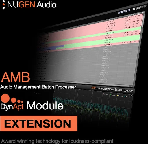 NUGEN AMB DynApt Module (Download) <br>Audio Management Batch process reduction of dynamics in audio signal