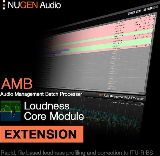 NUGEN AMB Loudness Module (Download) <br>Audio Management Batch processing for rapid, file based loudness profiling