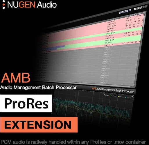 NUGEN AMB ProRes Module (Download) <br>Audio Management Batch process PCM audio with Apple ProRes files