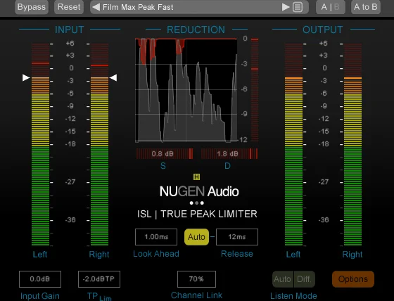 NUGEN ISL 2ST (Download)<br>Stereo True-Peak Limiter
