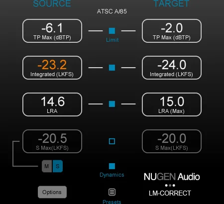 NUGEN LM-Correct UPG	 (Download) <br>Automatic quick-fix compliance