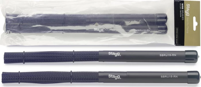 Polybristle nylon brushes with black rubber handle grip