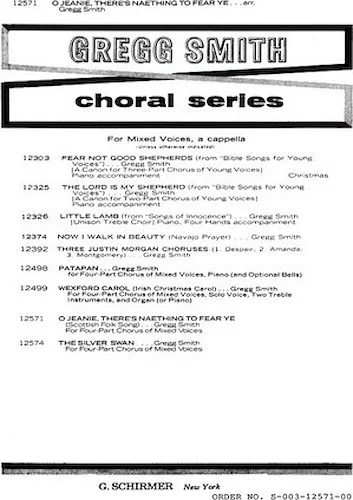 O Jeanie Theres Naething To Fear Ye A Cappella